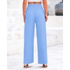 image:imageBTFBM Palazzo Pants for Women 2026 Summer Clothes Pockets High Waist Casual Ribbed Knit Flowy Spring Wide Leg TrousersLight Blue