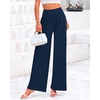 image:imageBTFBM Palazzo Pants for Women 2026 Summer Clothes Pockets High Waist Casual Ribbed Knit Flowy Spring Wide Leg TrousersNavy
