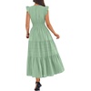 image:imageBTFBM Womens Summer Maxi Dress 2026 Spring Boho Vacation Ruffle Flutter Short Sleeve A Line Tiered Flowy Dresses PocketsSage Green