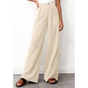 image:imageBTFBM Womens Wide Leg Palazzo Pants Button High Waisted with Pockets Casual Work Summer Outfits Trendy Business 2026Beige