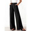 image:imageBTFBM Womens Wide Leg Palazzo Pants Button High Waisted with Pockets Casual Work Summer Outfits Trendy Business 2026Black