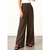 image:imageBTFBM Womens Wide Leg Palazzo Pants Button High Waisted with Pockets Casual Work Summer Outfits Trendy Business 2026Brown