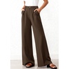 image:imageBTFBM Womens Wide Leg Palazzo Pants Button High Waisted with Pockets Casual Work Summer Outfits Trendy Business 2026Brown