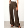 image:imageBTFBM Womens Wide Leg Palazzo Pants Button High Waisted with Pockets Casual Work Summer Outfits Trendy Business 2026Brown