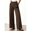 image:imageBTFBM Womens Wide Leg Palazzo Pants Button High Waisted with Pockets Casual Work Summer Outfits Trendy Business 2026Brown