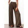 image:imageBTFBM Womens Wide Leg Palazzo Pants Button High Waisted with Pockets Casual Work Summer Outfits Trendy Business 2026Brown