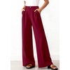 image:imageBTFBM Womens Wide Leg Palazzo Pants Button High Waisted with Pockets Casual Work Summer Outfits Trendy Business 2026Burgundy