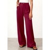 image:imageBTFBM Womens Wide Leg Palazzo Pants Button High Waisted with Pockets Casual Work Summer Outfits Trendy Business 2026Burgundy