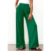 image:imageBTFBM Womens Wide Leg Palazzo Pants Button High Waisted with Pockets Casual Work Summer Outfits Trendy Business 2026Green