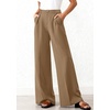 image:imageBTFBM Womens Wide Leg Palazzo Pants Button High Waisted with Pockets Casual Work Summer Outfits Trendy Business 2026Khaki