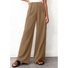 image:imageBTFBM Womens Wide Leg Palazzo Pants Button High Waisted with Pockets Casual Work Summer Outfits Trendy Business 2026Khaki