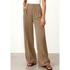 image:imageBTFBM Womens Wide Leg Palazzo Pants Button High Waisted with Pockets Casual Work Summer Outfits Trendy Business 2026Khaki