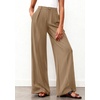 image:imageBTFBM Womens Wide Leg Palazzo Pants Button High Waisted with Pockets Casual Work Summer Outfits Trendy Business 2026Khaki