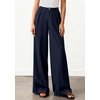 image:imageBTFBM Womens Wide Leg Palazzo Pants Button High Waisted with Pockets Casual Work Summer Outfits Trendy Business 2026Navy