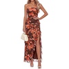 Floral Red Brown