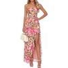 image:imageBTFBM Off The Shoulder Dresses for Women Summer 2026 Strapless Ruffle Slit Formal Wedding Guest Dress Cocktail PartyLeopard Apricot Flower