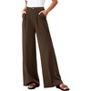 image:imageBTFBM Womens Wide Leg Palazzo Pants Button High Waisted with Pockets Casual Work Summer Outfits Trendy Business 2026Brown