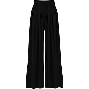 image:imageBTFBM Palazzo Pants for Women 2026 Summer Clothes Pockets High Waist Casual Ribbed Knit Flowy Spring Wide Leg TrousersBlack