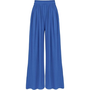 image:imageBTFBM Palazzo Pants for Women 2026 Summer Clothes Pockets High Waist Casual Ribbed Knit Flowy Spring Wide Leg TrousersBlue