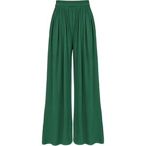image:imageBTFBM Palazzo Pants for Women 2026 Summer Clothes Pockets High Waist Casual Ribbed Knit Flowy Spring Wide Leg TrousersGreen