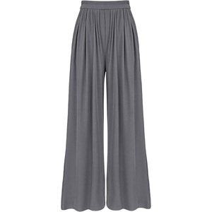 image:imageBTFBM Palazzo Pants for Women 2026 Summer Clothes Pockets High Waist Casual Ribbed Knit Flowy Spring Wide Leg TrousersGrey