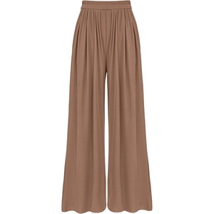 image:imageBTFBM Palazzo Pants for Women 2026 Summer Clothes Pockets High Waist Casual Ribbed Knit Flowy Spring Wide Leg TrousersKhaki