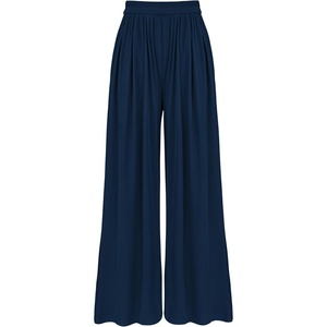 image:imageBTFBM Palazzo Pants for Women 2026 Summer Clothes Pockets High Waist Casual Ribbed Knit Flowy Spring Wide Leg TrousersNavy