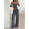 image:imageBTFBM Lounge Sets For Women 2026 Striped 2 Piece Pajama Sets Spaghetti Strap Tops Wide Leg Pants Beach Vacation OutfitsStriped Navy White