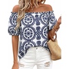 Floral White Navy