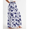image:imageBTFBM Wide Leg Palazzo Pants for Women 2026 Summer Spring Casual High Waisted Flowy Trousers Boho Beach Vacation OutfitsPrint White Blue