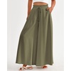 image:imageBTFBM Wide Leg Palazzo Pants for Women 2026 Summer Spring Casual High Waisted Flowy Trousers Boho Beach Vacation OutfitsSolid Army Green