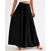 image:imageBTFBM Wide Leg Palazzo Pants for Women 2026 Summer Spring Casual High Waisted Flowy Trousers Boho Beach Vacation OutfitsSolid Black