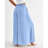 image:imageBTFBM Wide Leg Palazzo Pants for Women 2026 Summer Spring Casual High Waisted Flowy Trousers Boho Beach Vacation OutfitsSolid Blue