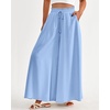 image:imageBTFBM Wide Leg Palazzo Pants for Women 2026 Summer Spring Casual High Waisted Flowy Trousers Boho Beach Vacation OutfitsSolid Blue