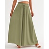 image:imageBTFBM Wide Leg Palazzo Pants for Women 2026 Summer Spring Casual High Waisted Flowy Trousers Boho Beach Vacation OutfitsSolid Light Army Green