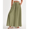 image:imageBTFBM Wide Leg Palazzo Pants for Women 2026 Summer Spring Casual High Waisted Flowy Trousers Boho Beach Vacation OutfitsSolid Light Army Green