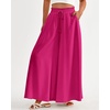 image:imageBTFBM Wide Leg Palazzo Pants for Women 2026 Summer Spring Casual High Waisted Flowy Trousers Boho Beach Vacation OutfitsSolid Rose Red