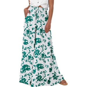 image:imageBTFBM Wide Leg Palazzo Pants for Women 2026 Summer Spring Casual High Waisted Flowy Trousers Boho Beach Vacation OutfitsPrint Green