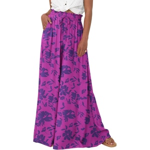 image:imageBTFBM Wide Leg Palazzo Pants for Women 2026 Summer Spring Casual High Waisted Flowy Trousers Boho Beach Vacation OutfitsPrint Purple