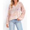image:imageBTFBM Blouses for Women Dressy Casual Floral Summer Boho Tops V Neck Lightweight Long Sleeve Shirts Spring Clothes 2026Floral Print Apricot