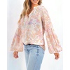 image:imageBTFBM Blouses for Women Dressy Casual Floral Summer Boho Tops V Neck Lightweight Long Sleeve Shirts Spring Clothes 2026Floral Print Apricot