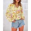 image:imageBTFBM Blouses for Women Dressy Casual Floral Summer Boho Tops V Neck Lightweight Long Sleeve Shirts Spring Clothes 2026Floral Yellow