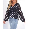 image:imageBTFBM Blouses for Women Dressy Casual Floral Summer Boho Tops V Neck Lightweight Long Sleeve Shirts Spring Clothes 2026Polka Dot Black White