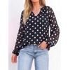 image:imageBTFBM Blouses for Women Dressy Casual Floral Summer Boho Tops V Neck Lightweight Long Sleeve Shirts Spring Clothes 2026Polka Dot Black White