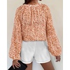 image:imageBTFBM Blouses for Women Dressy Casual Floral Summer Boho Tops V Neck Lightweight Long Sleeve Shirts Spring Clothes 2026Print Orange