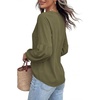 image:imageBTFBM Blouses for Women Dressy Casual Floral Summer Boho Tops V Neck Lightweight Long Sleeve Shirts Spring Clothes 2026Solid Army Green
