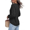 image:imageBTFBM Blouses for Women Dressy Casual Floral Summer Boho Tops V Neck Lightweight Long Sleeve Shirts Spring Clothes 2026Solid Black