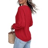image:imageBTFBM Blouses for Women Dressy Casual Floral Summer Boho Tops V Neck Lightweight Long Sleeve Shirts Spring Clothes 2026Solid Red
