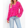 image:imageBTFBM Blouses for Women Dressy Casual Floral Summer Boho Tops V Neck Lightweight Long Sleeve Shirts Spring Clothes 2026White Flower Rose Red