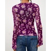 image:imageBTFBM Button Down Shirts for Women 2026 Spring Boho Tops V Neck Long Sleeve Blouses Ruched Mesh Fitted Fashion ClothingPurple